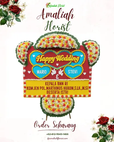 Karangan Papan Bunga Pernikahan di Cisalak
